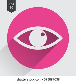 Eye Flat Icon. Simple Sign. Vector Illustrated Symbol