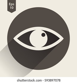 Eye Flat Icon. Simple Sign. Vector Illustrated Symbol