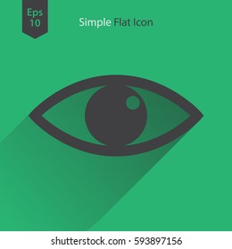 Eye Flat Icon. Simple Sign. Vector Illustrated Symbol