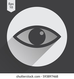 Eye Flat Icon. Simple Sign. Vector Illustrated Symbol