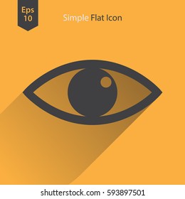 Eye Flat Icon. Simple Sign. Vector Illustrated Symbol