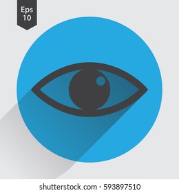 Eye Flat Icon. Simple Sign. Vector Illustrated Symbol
