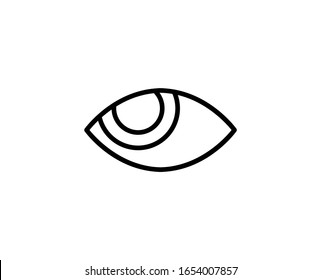 Eye flat icon. Thin line signs for design logo, visit card, etc. Single high-quality outline symbol for web design or mobile app. Eye outline pictogram.