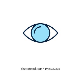 Eye flat icon. Thin line signs for design logo, visit card, etc. Single high-quality outline symbol for web design or mobile app. Marketing outline pictogram.