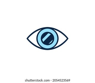 Eye flat icon. Thin line signs for design logo, visit card, etc. Single high-quality outline symbol for web design or mobile app. Marketing outline pictogram.