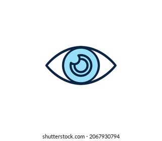 Eye flat icon. Thin line signs for design logo, visit card, etc. Single high-quality outline symbol for web design or mobile app. Marketing outline pictogram.