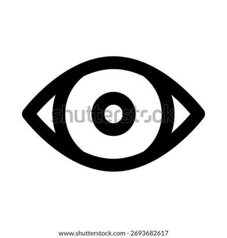 Eye flat minimal outline icon representing vision, view, and modern visual observation design