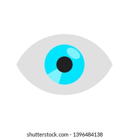 Eye flat style design vector illustration isolated on white background icon sign.