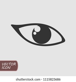 Eye flat style icon. Vector illustration.