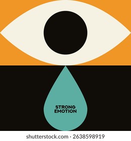 Eye flat vector illustration. Eye symbols. Cartoon eyeballs. Teardrop.