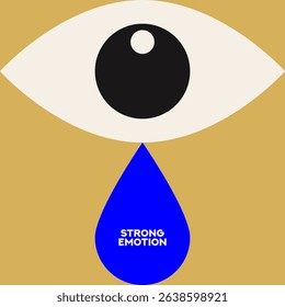 Eye flat vector illustration. Eye symbols. Cartoon eyeballs. Teardrop.