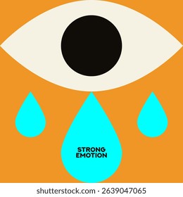 Eye flat vector illustration. Eye symbols. Teardrop. Cartoon eyeballs.