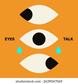 Eye flat vector illustration. Eye symbols. Teardrop. Cartoon eyeballs.