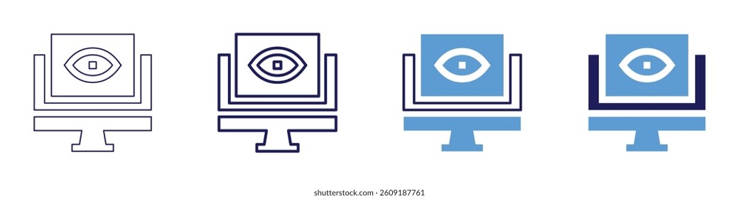 Eye floaters black spots icon in 4 different styles. Thin Line, Line, Bold Line, Duotone. Duotone style. Editable stroke.
