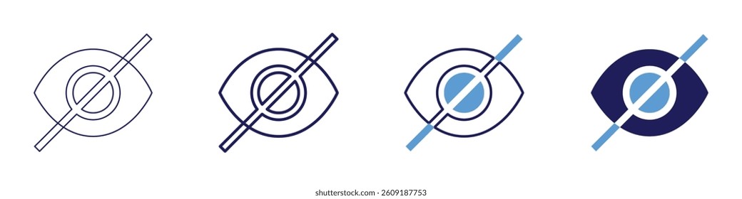 Eye floaters removal icon in 4 different styles. Thin Line, Line, Bold Line, Duotone. Duotone style. Editable stroke.