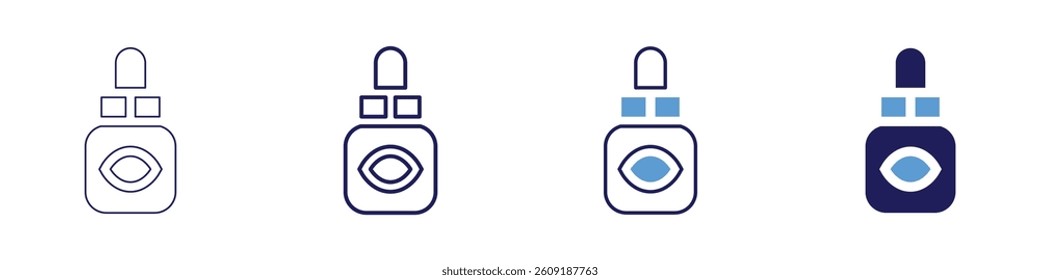 Eye floating spots in vision icon in 4 different styles. Thin Line, Line, Bold Line, Duotone. Duotone style. Editable stroke.