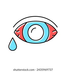ojo que fluye lágrimas icono de color vector. ojo que fluye lágrimas signo. símbolo aislado ilustración