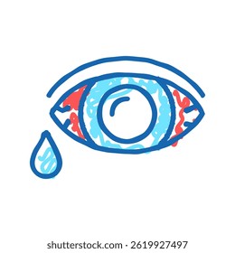 eye flowing tears doodle icon sketch vector. eye flowing tears sign. isolated symbol illustration