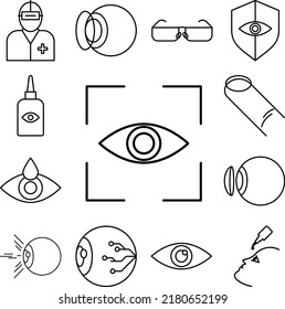 icono de enfoque en una colección con otros elementos
