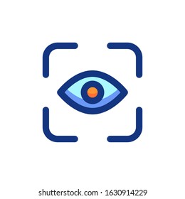 eye focus icon  flat outline glyph interface 