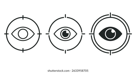 Icono de enfoque ocular. Vector de ilustración