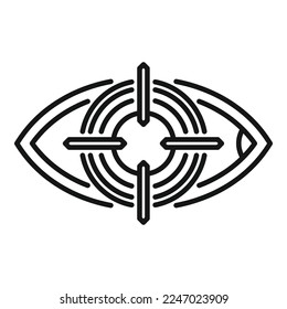 Eye focus icon outline vector. Business work. Goal group