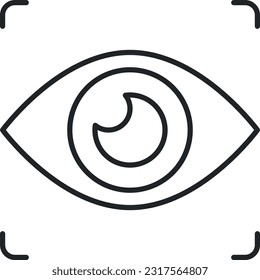 Icono de línea de enfoque ocular Set está diseñado con imágenes adecuadas para todo tipo de servicios médicos y sanitarios