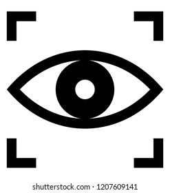 
Eye focus in precision showing mechanical eye concept 
