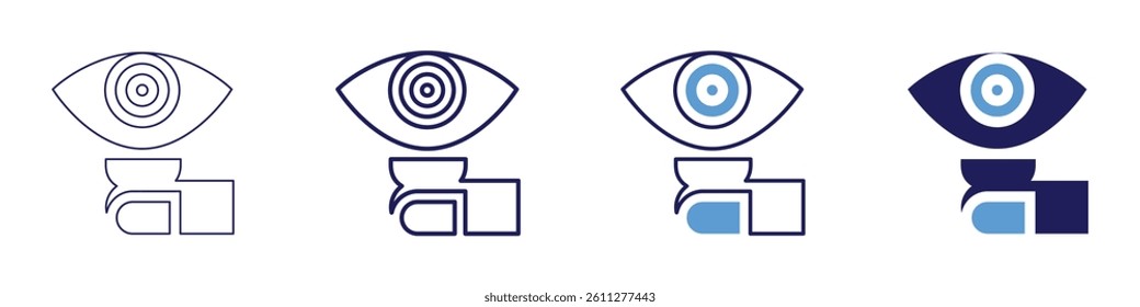 Eye focus switching speed icon in 4 different styles. Thin Line, Line, Bold Line, Duotone. Duotone style. Editable stroke.