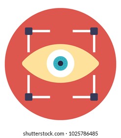 Eye focus symbol flat icon. Cyber monitoring 