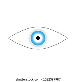 Eye form. An isolated element of blue on a white background.