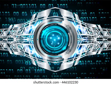 eye future technology, security concept background, Dark blue cyber Light Abstract for computer graphic website internet. circuit. illustration. infographics. motion move. binary