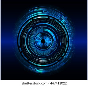 eye future technology, security concept background, Dark blue cyber Light Abstract for computer graphic website internet. circuit. illustration. infographics. motion move. binary. vector