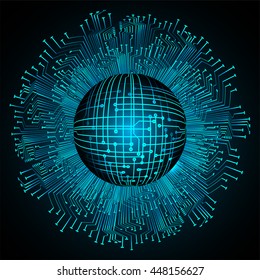 eye future technology, security concept background, Dark blue cyber Light Abstract for computer graphic website internet. circuit. illustration. infographics. motion move. binary. vector