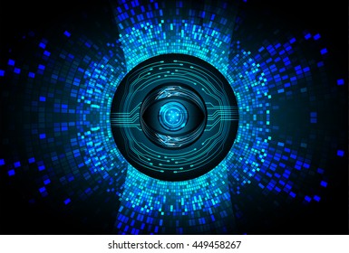 eye future technology, security concept background, Dark blue cyber Light Abstract for computer graphic website internet. circuit. illustration. infographics. motion move speed. binary