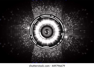 eye future technology, security concept background, Dark black cyber Light Abstract for computer graphic website internet. circuit. illustration. infographics. motion move speed. binary