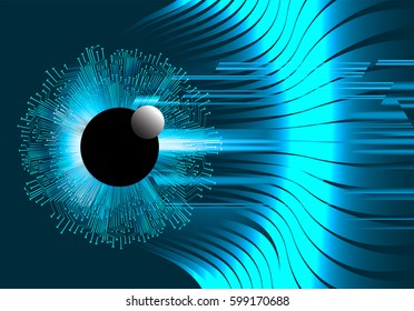 eye future technology, security concept background, abstract hi speed digital internet.motion move blur. pixel . vector