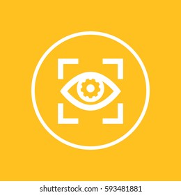 eye with gear icon in circle