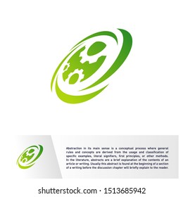 Eye with Gear Logo design vector template. Spiral Vision with Mechanic icon, Vortex, Circle. Colorful Icon