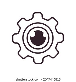 eye in gear on white background