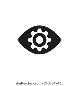 Ojo y equipo. Ilustración vectorial y dibujo sobre fondo blanco aislado.