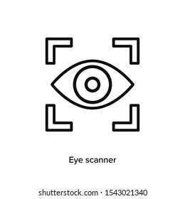 eye with gear vector, Eye retina scan or eye exam flat vector icon for medical apps and websites 