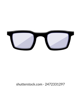 eye geek glasses cartoon. retro frame, black fashion, silhouette optic eye geek glasses sign. isolated symbol vector illustration