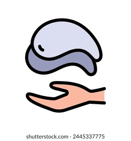 Eye gel patches color icon. Flat logo for cosmetics. Simple illustration of eye mask. Trend care products. Isolated vector sign on white background.