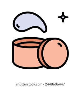 Eye gel patches color icon. Simple logo for cosmetics. Flat illustration of eye mask. Contour isolated vector sign on white.