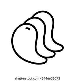 Eye gel patches line icon. Linear logo for cosmetics. Simple illustration of eye mask. Contour isolated vector sign on white background. Trend care products