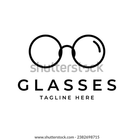 eye glasess logo, spectacles logo line art vector simple illustration template icon graphic design