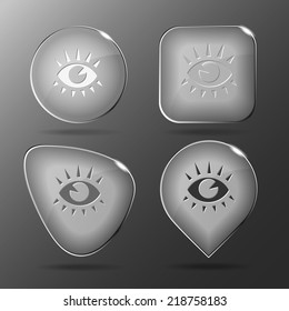 Ojo. Botones de vidrio. Ilustración vectorial.