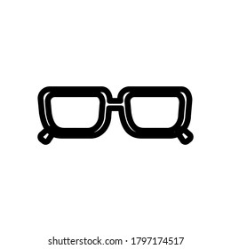 eye glass, geek symbol line icon, Vector Illustration