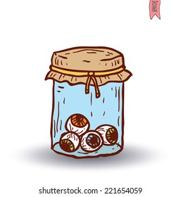 eye glass jar. vector illustration